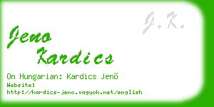 jeno kardics business card