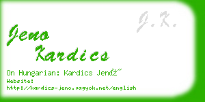 jeno kardics business card